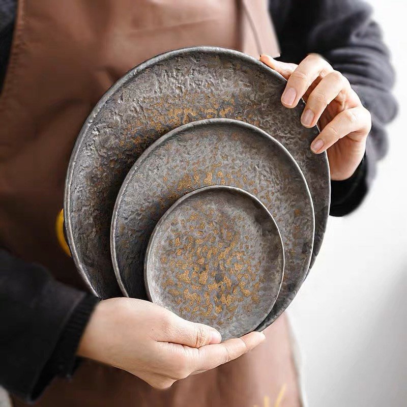 Ceramic Metallic Glaze Plate Large The Bright Angle