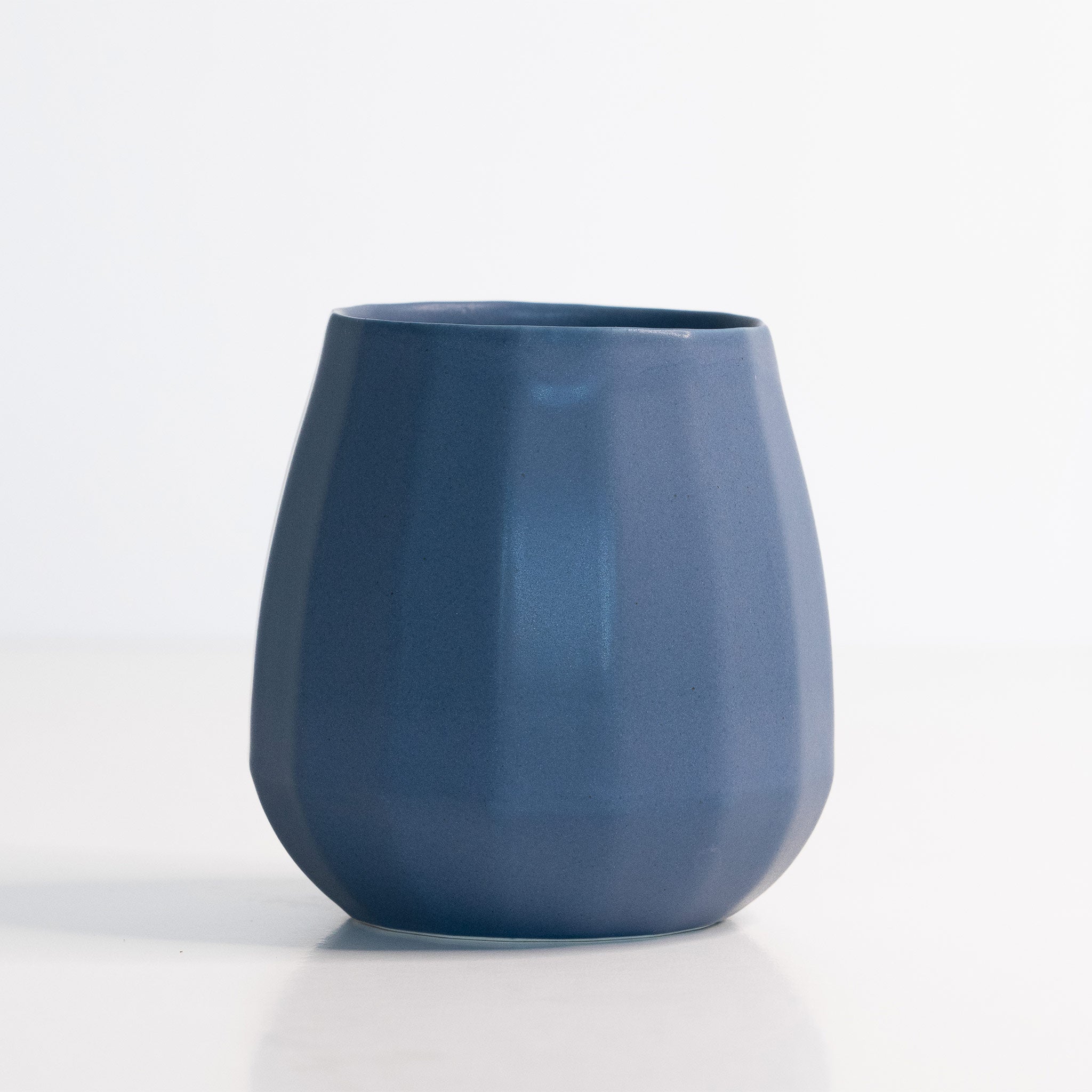 Ceramic Stemless Wine Glass Pisgah Blue The Bright Angle