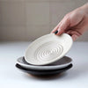Ceramic Garlic Grater Plate Off - White The Bright Angle