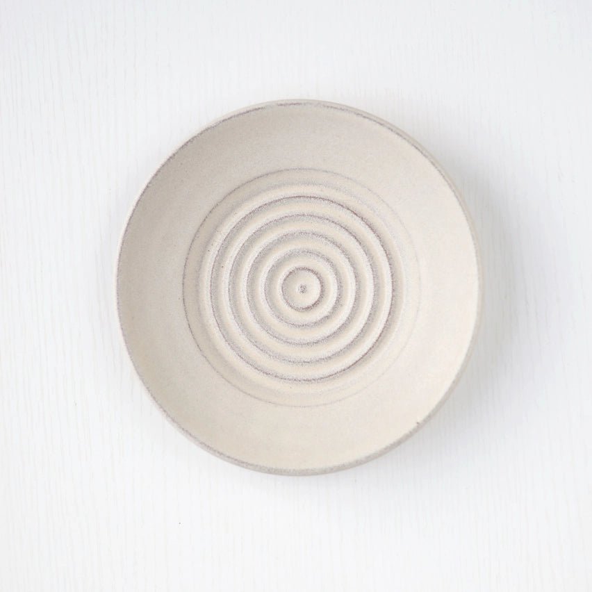 Ceramic Garlic Grater Plate Off - White The Bright Angle