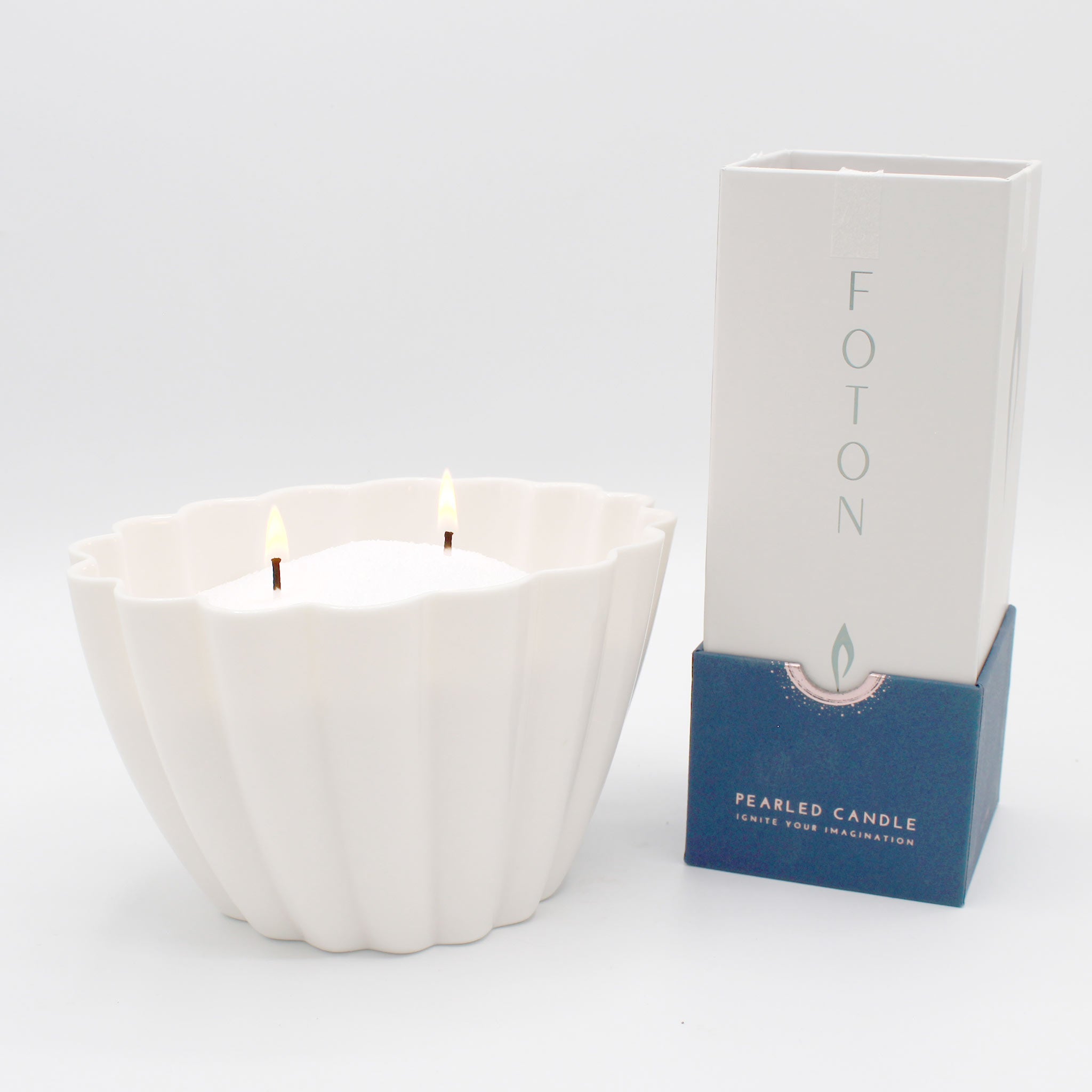 Elysian Candle Holder + Foton® Pearled Candle The Bright Angle
