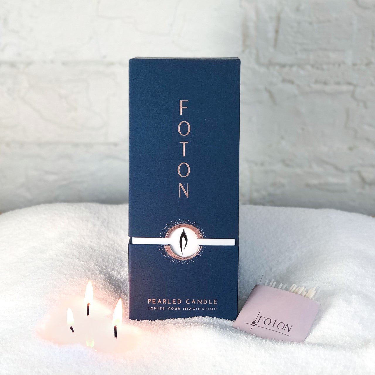 Elysian Candle Holder + Foton® Pearled Candle The Bright Angle