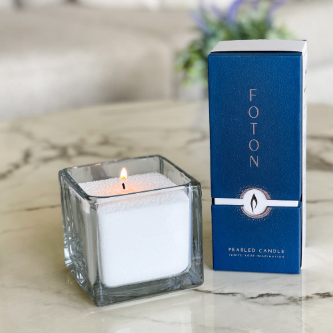 Foton® Pearled Candle - Scented White Scent Free - Pure & Unscented The Bright Angle