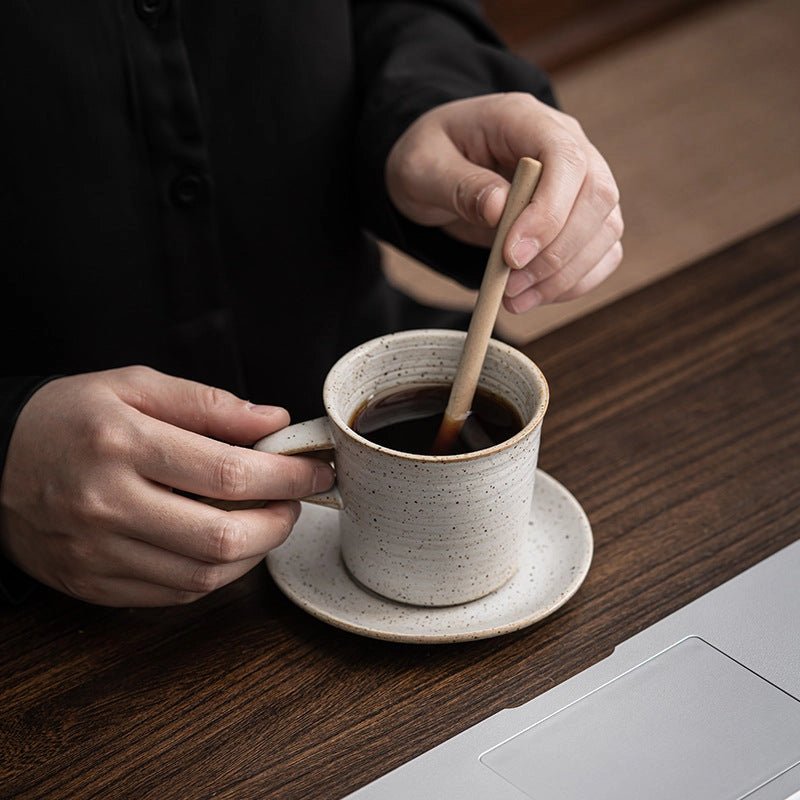 Japandi Coffee Mug Gold Black The Bright Angle
