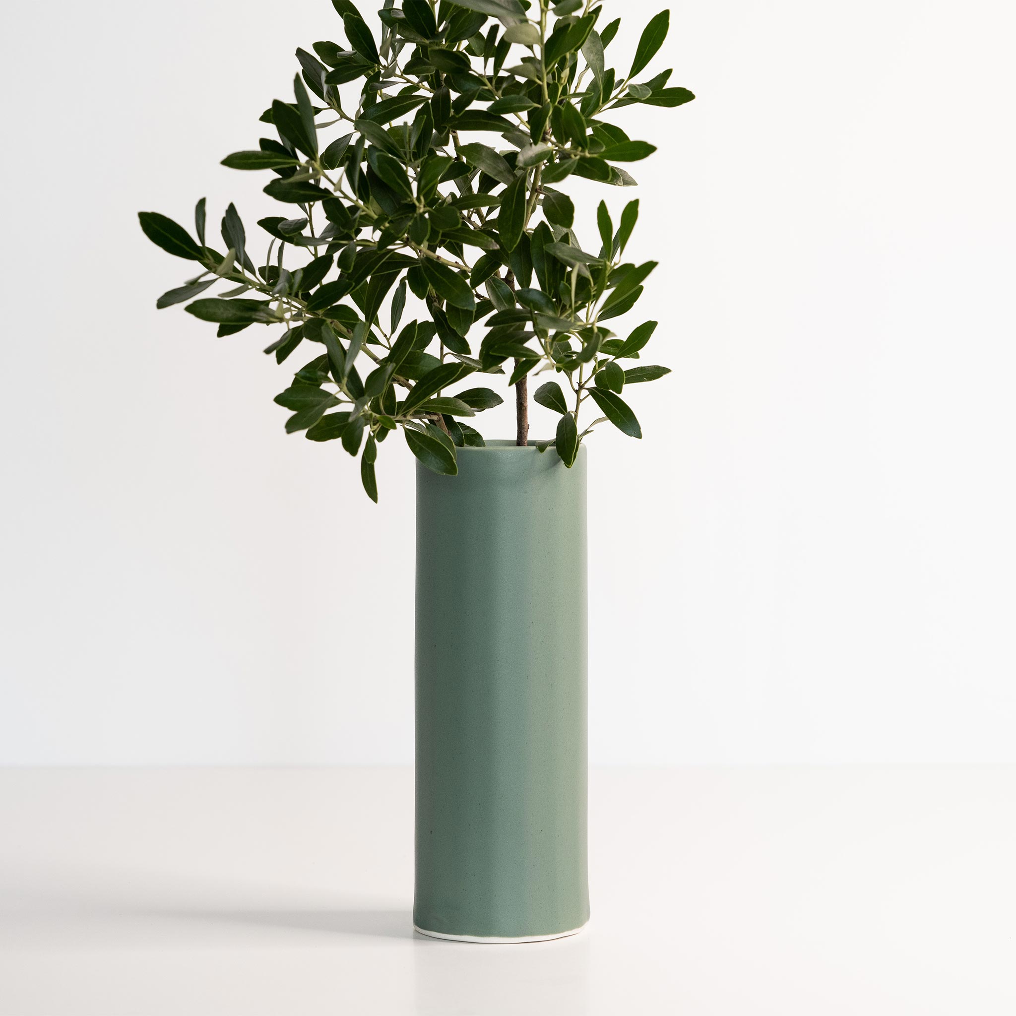 Bloom Vase - Handmade Porcelain Flower Vase Rosemary Green The Bright Angle