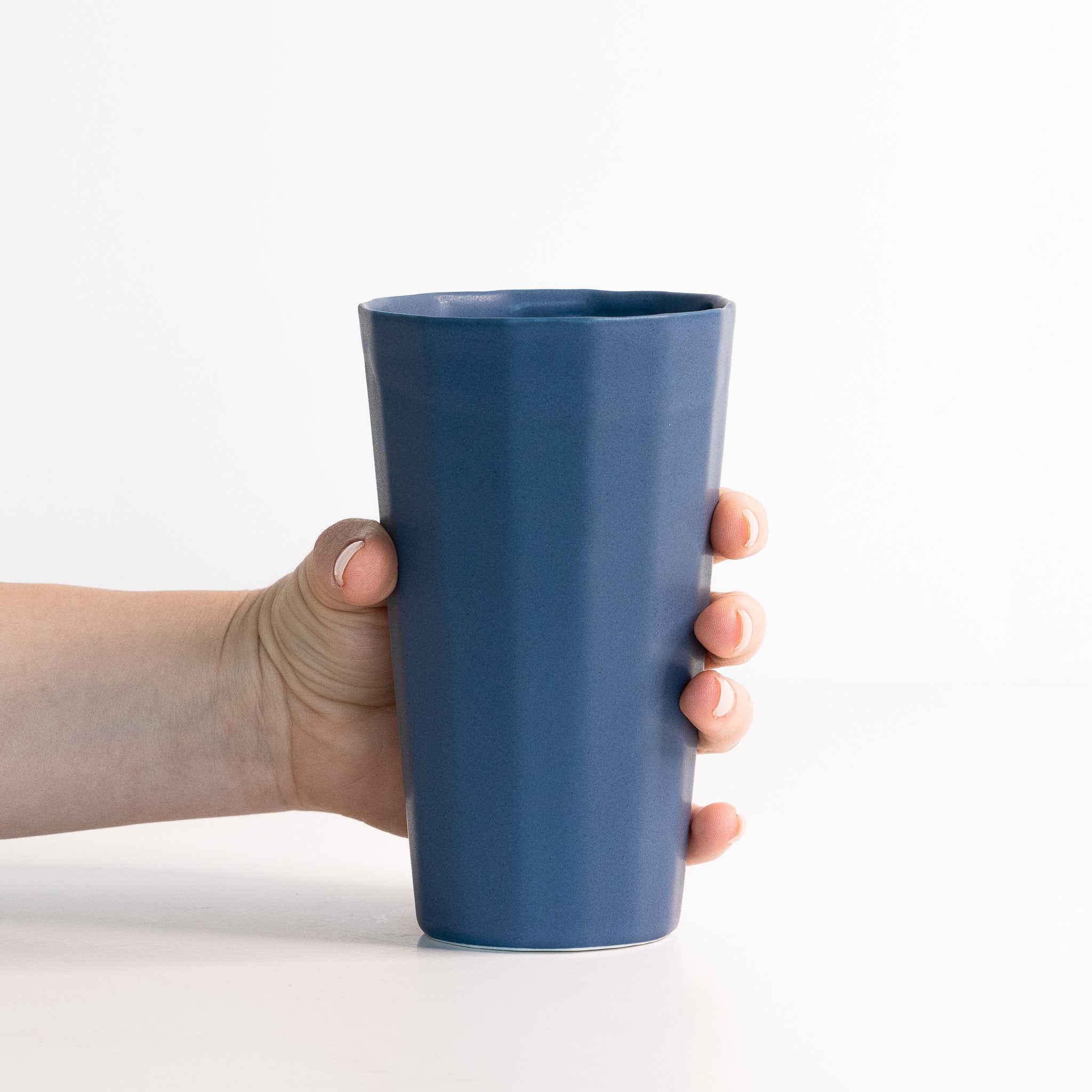 Handmade Porcelain Pint Cup Pisgah Blue The Bright Angle