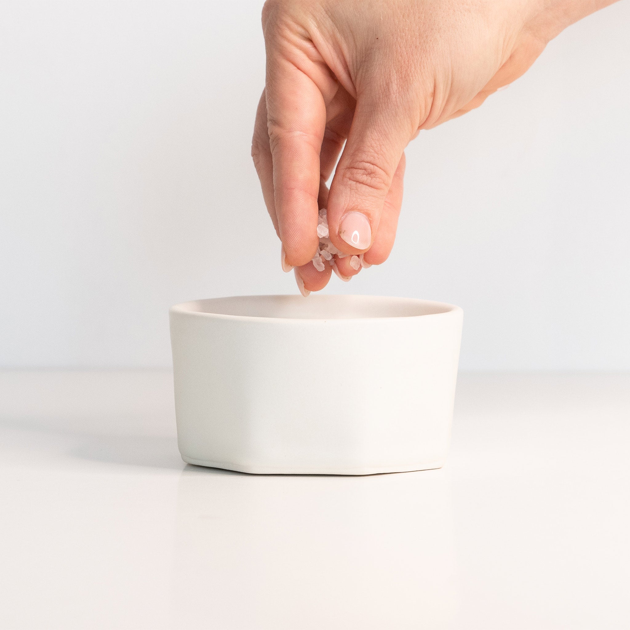 Porcelain Salt Cellar Silk White The Bright Angle