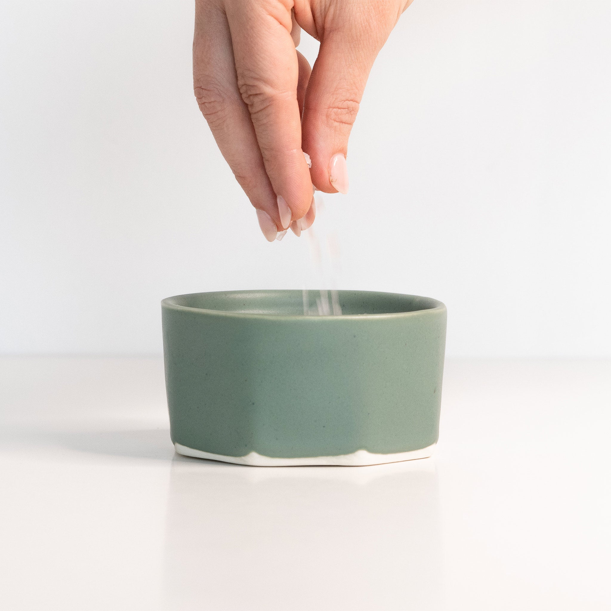 Porcelain Salt Cellar Rosemary Green The Bright Angle