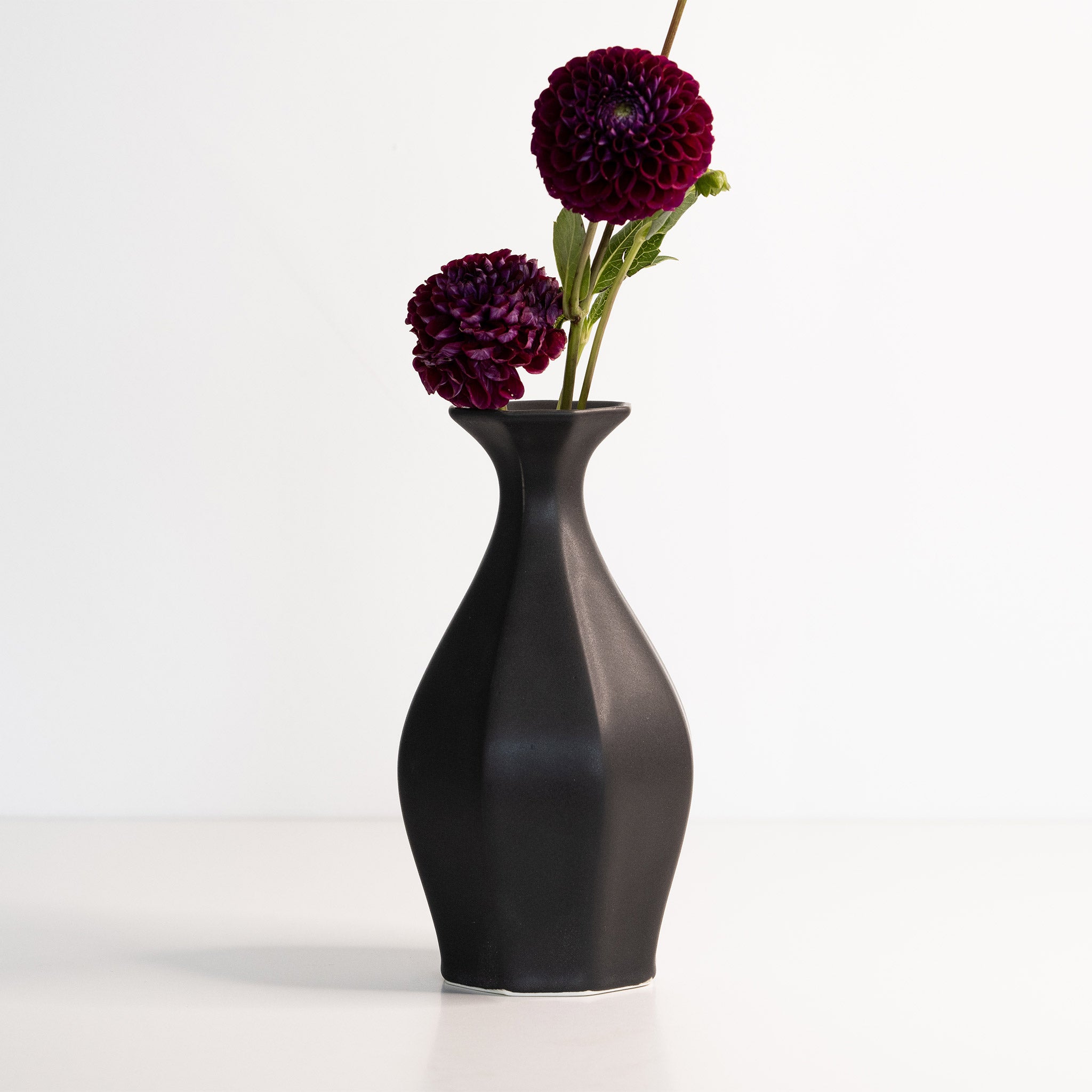 Porcelain Table Flower Vase Mica Black The Bright Angle