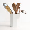 Load image into Gallery viewer, Porcelain Utensil Crock Holder Silk White The Bright Angle
