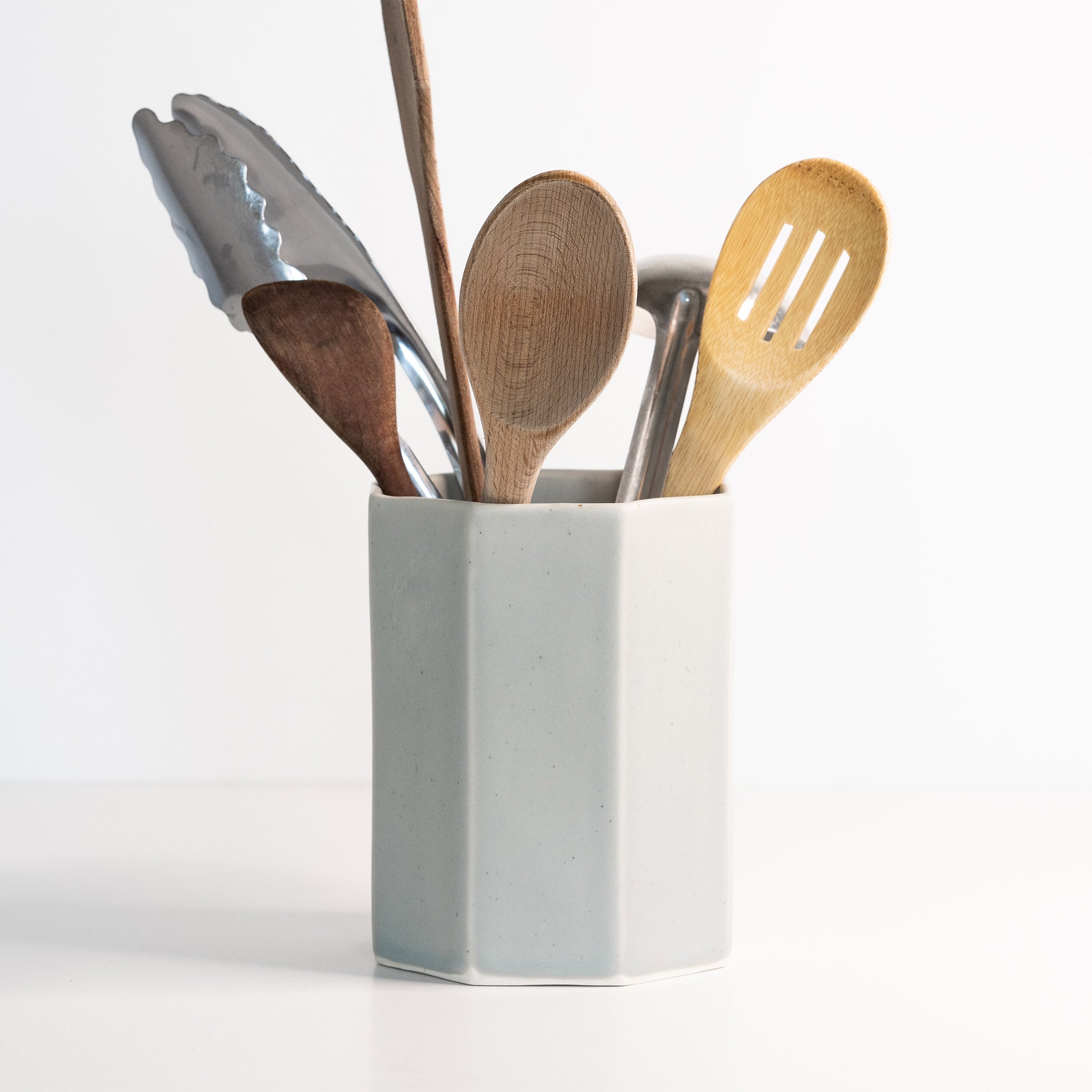 Porcelain Utensil Crock Holder Smoke Grey The Bright Angle