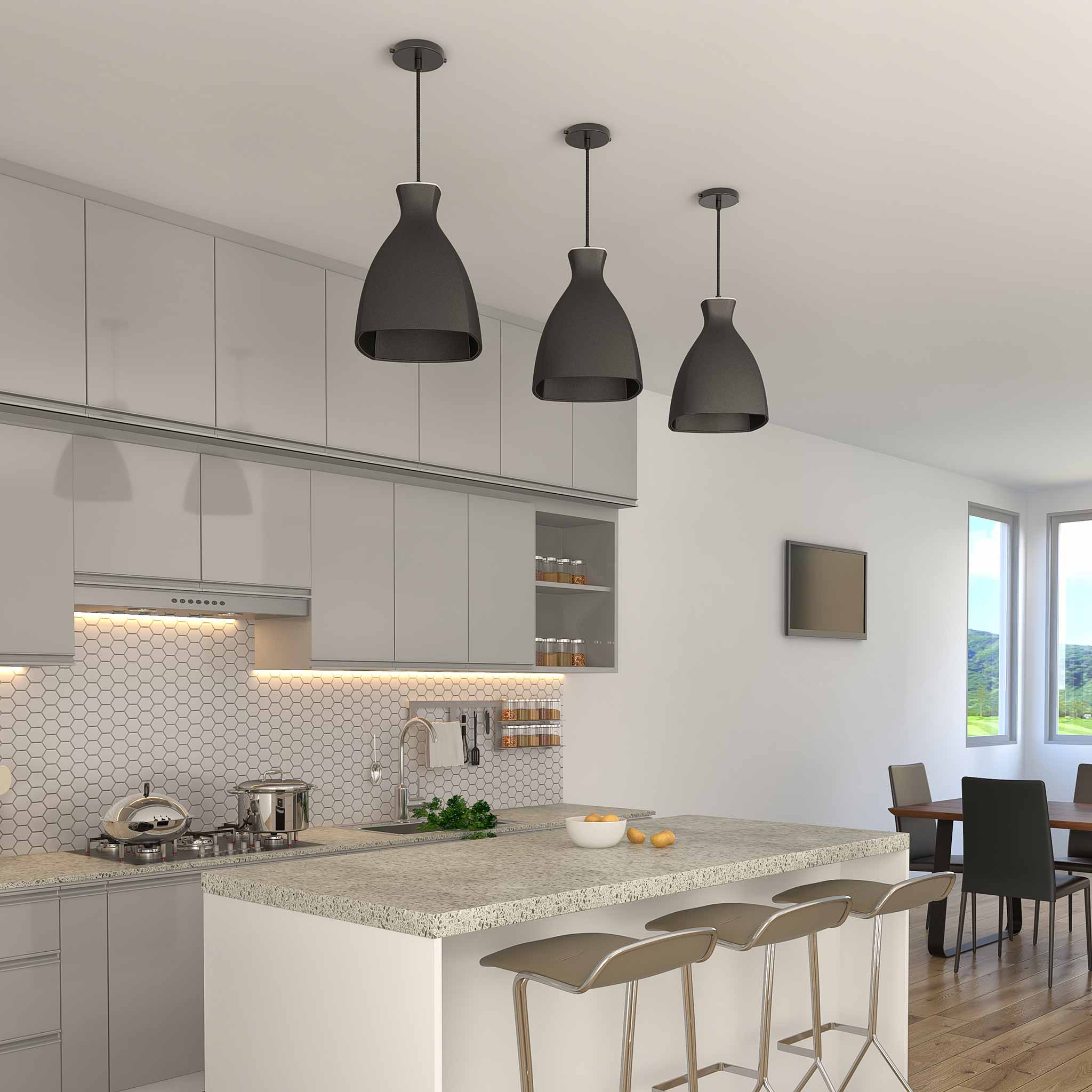 Belle Black Porcelain Pendant Light The Bright Angle