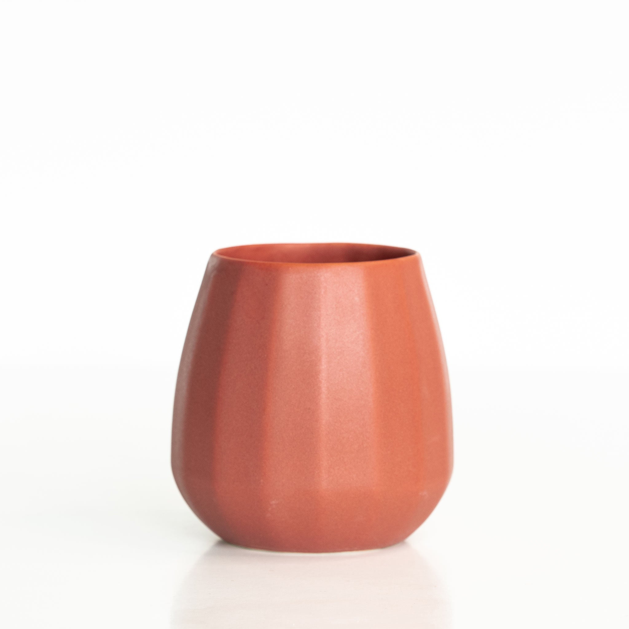 Ceramic Stemless Wine Glass Terracotta Red The Bright Angle