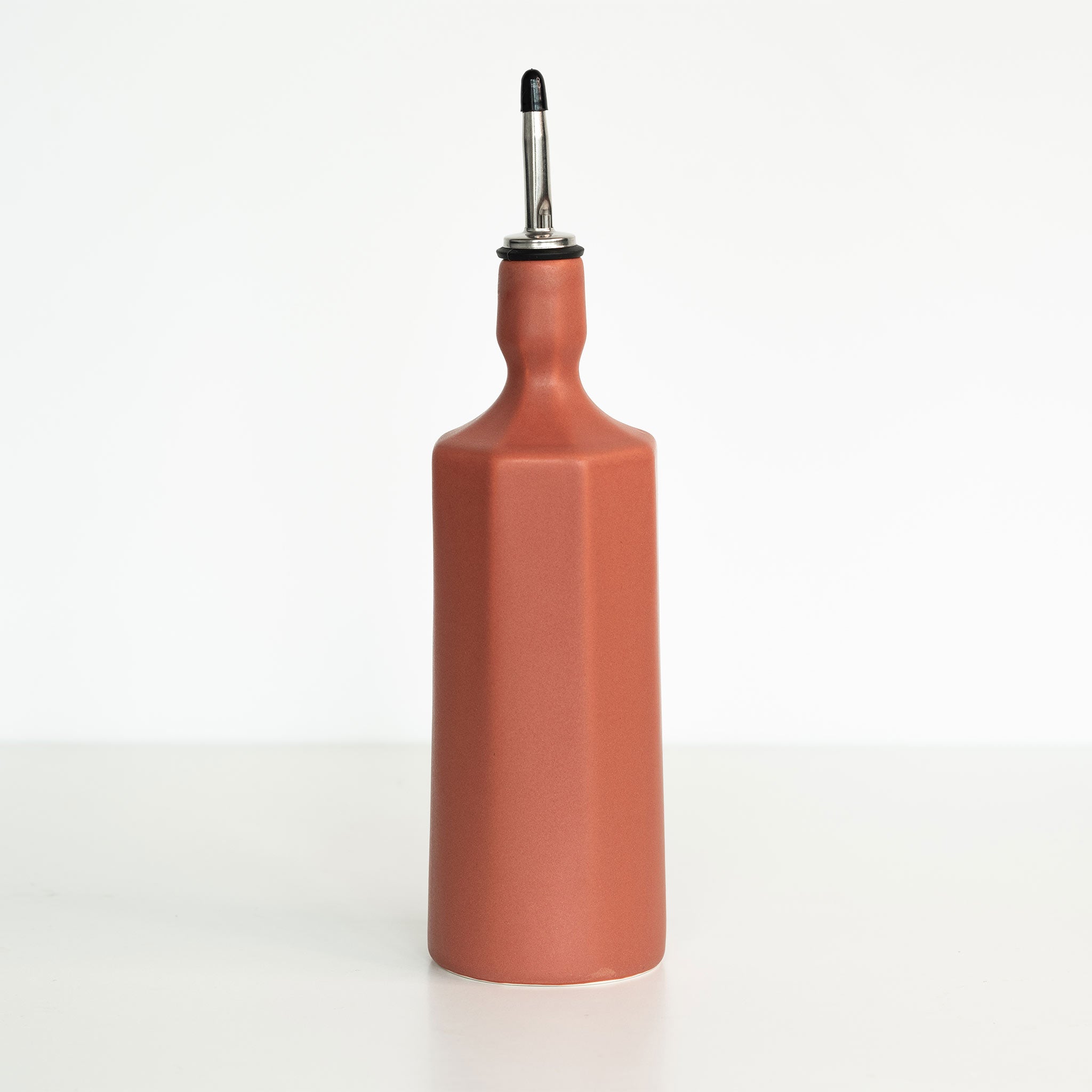 Elixir Porcelain Olive Oil Dispenser Terracotta Red The Bright Angle