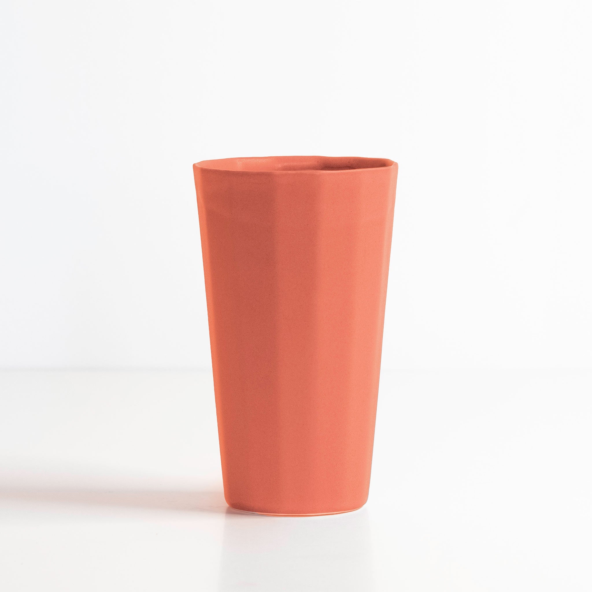 Handmade Porcelain Pint Cup Terracotta Red The Bright Angle