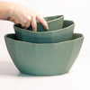 Load image into Gallery viewer, Porcelain Mixing and Nesting Bowl Set Rosemary Green The Bright Angle
