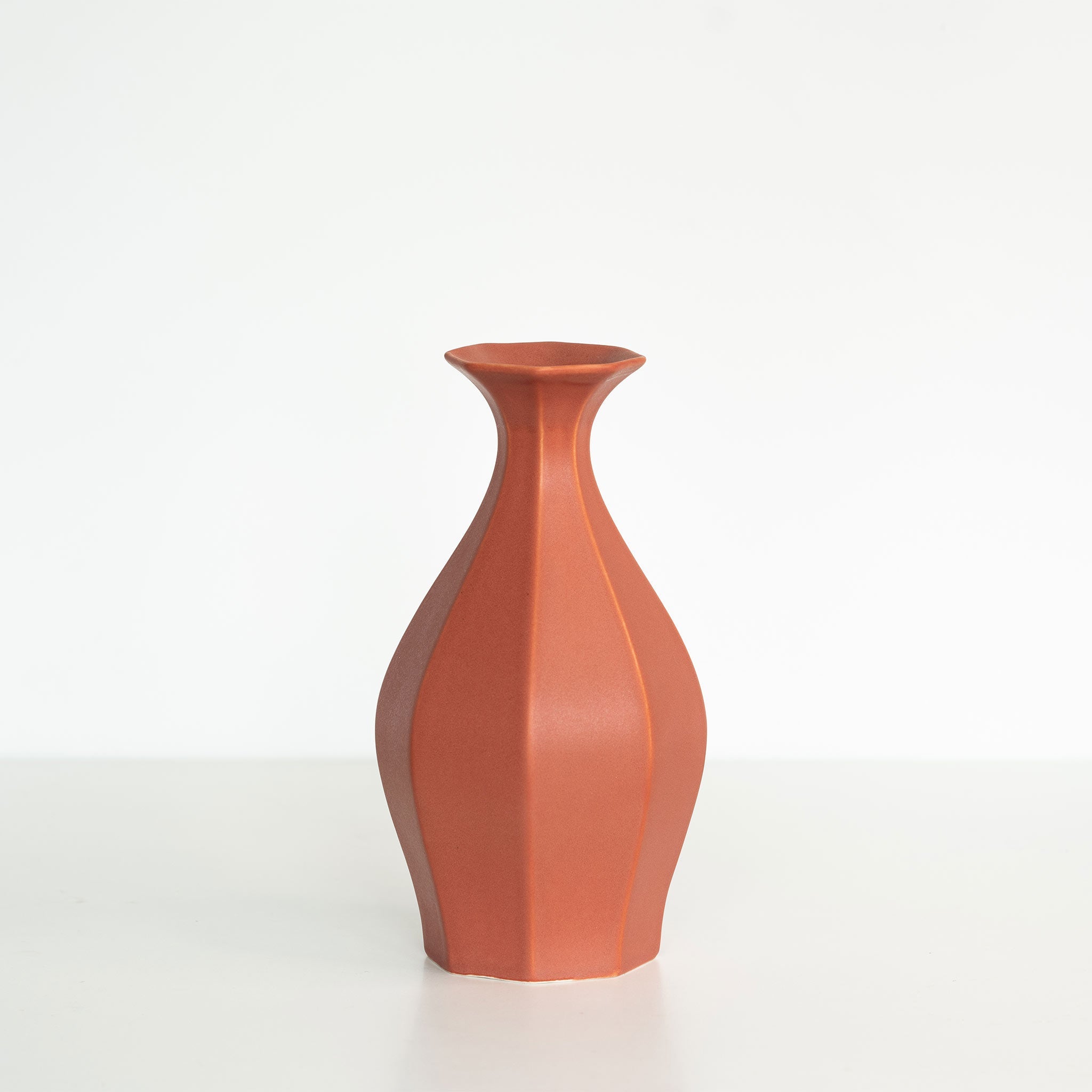Porcelain Table Flower Vase Terracotta Red The Bright Angle